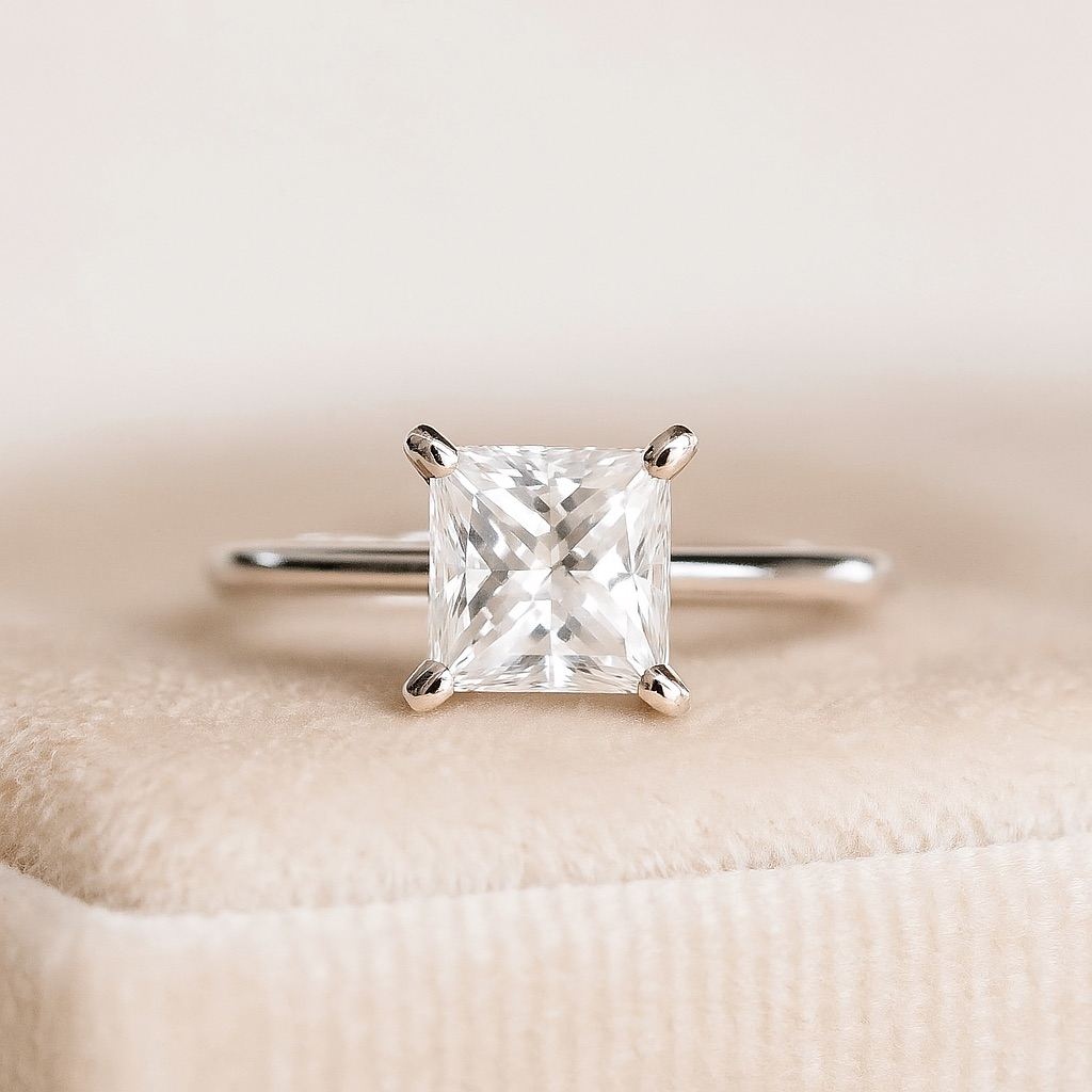 2ct Princess Cut Moissanite Ring